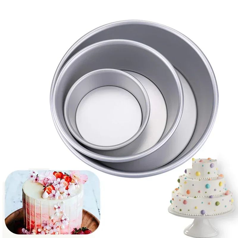 Premium MultiSize Tiered Cake Pans Set With Removable Bottom Cake Pans Aluminum Alloy Bakeware For 0