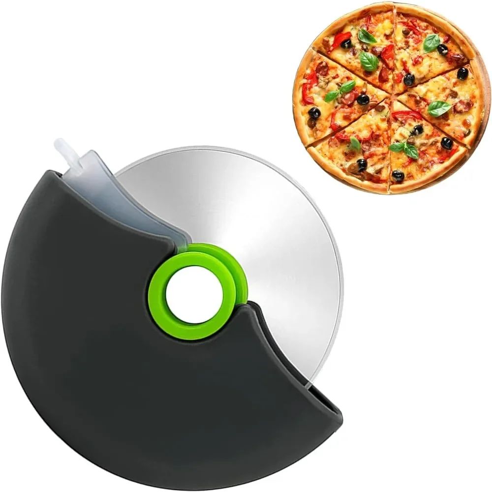Premium Stainless Steel Pizza Cutter Wheel With Protective Blade Cover Ergonomic Kitchen Pizza Cut 0