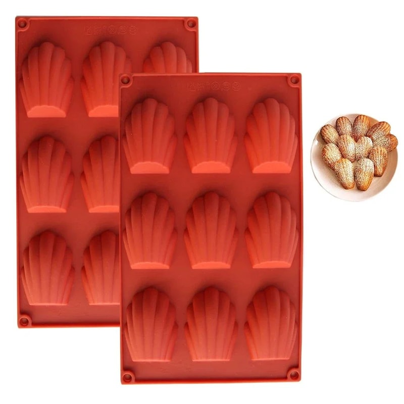 Premium Silicone Madeleine Mold Pan 9Cavity NonStick Baking Tray 0