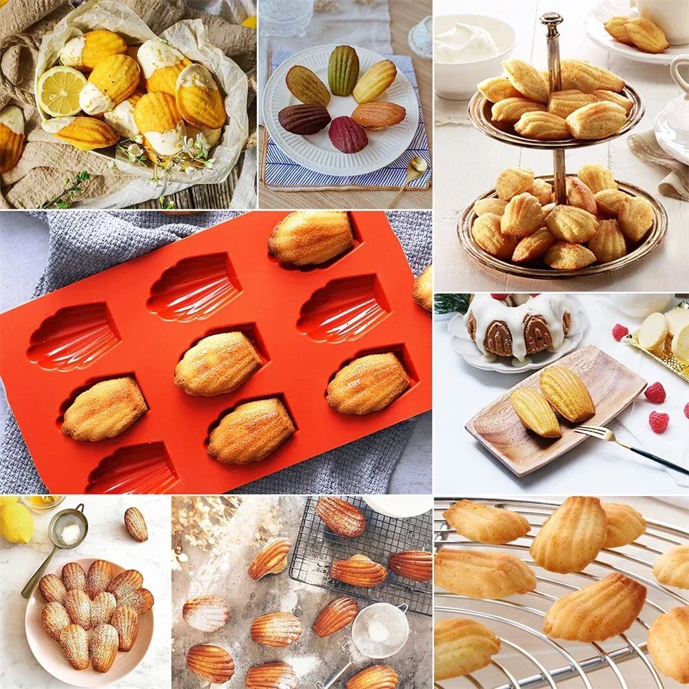 Premium Silicone Madeleine Mold Pan 9Cavity NonStick Baking Tray 4