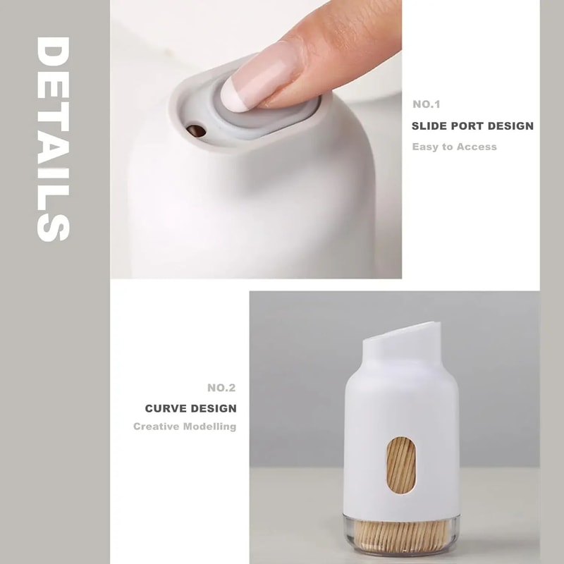 Elegant Portable Toothpick Storage Large Capacity Toothpick Dispenser Box 4