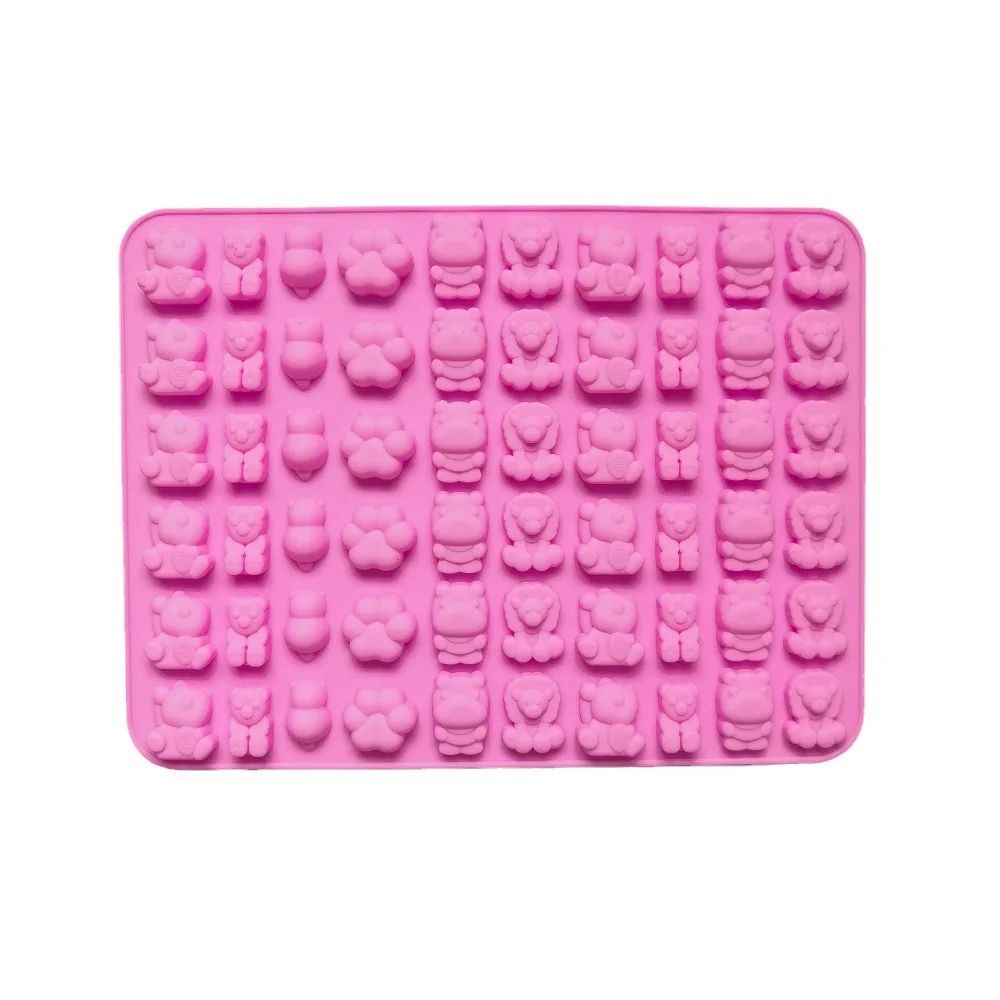 Premium 7Piece Silicone Candy Molds Gummy Molds Set With Droppers Reusable FoodGrade Baking Trays 6