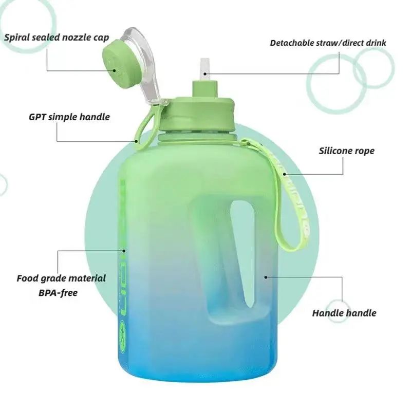 24L Large Capacity Sports Water Bottle With Straw Fitness Hydration Jug 4