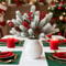 Festive Evergreen Holly Pine Berry Holiday Table Decor Set Of 2 Artificial Christmas Greenery Pic 1