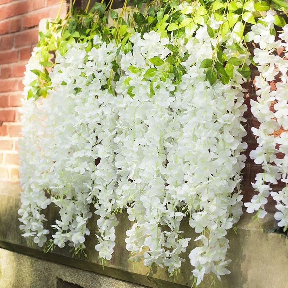 Luxe Cascading Artificial Wisteria Hanging Garland Elegant Fake Vines For Weddings Home Event Dec 1