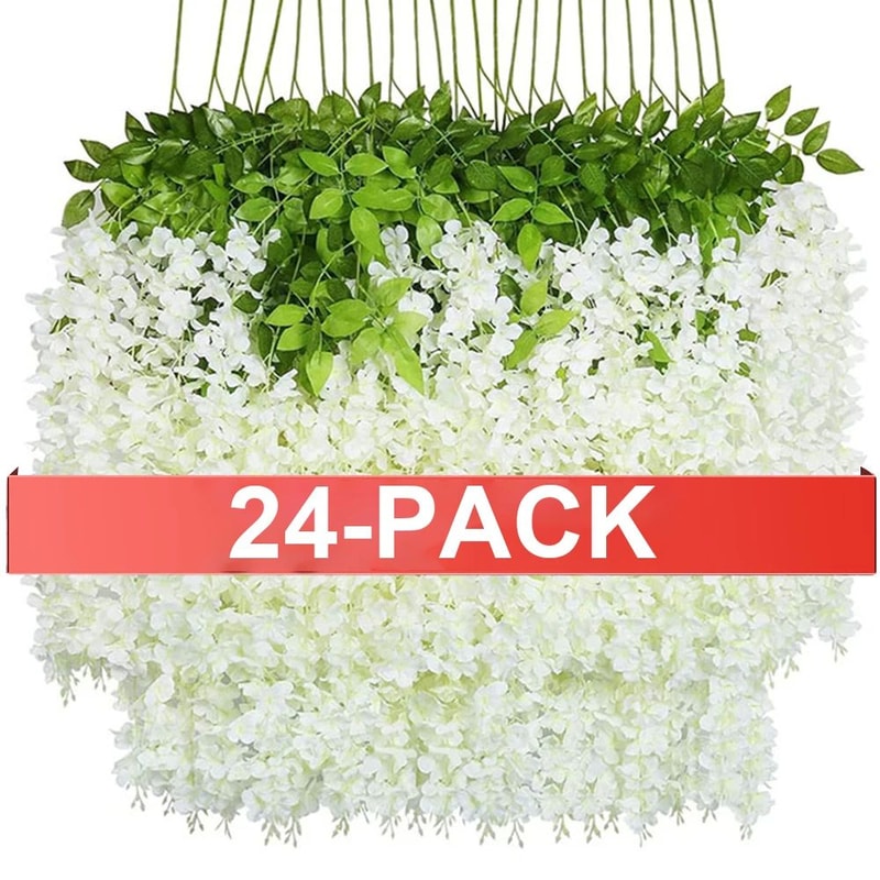 Luxe Cascading Artificial Wisteria Hanging Garland Elegant Fake Vines For Weddings Home Event Dec 6