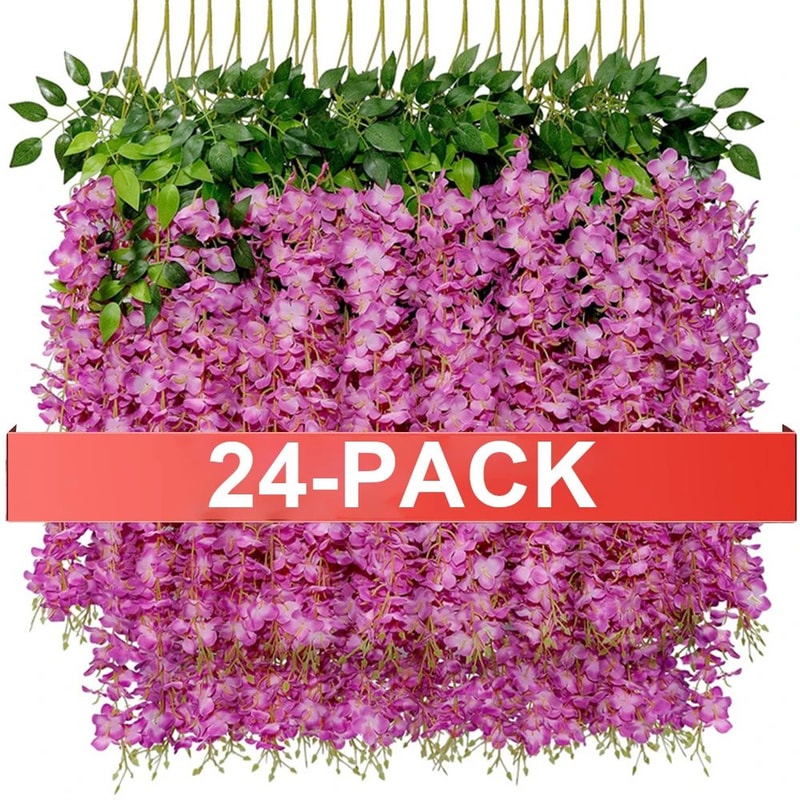 Luxe Cascading Artificial Wisteria Hanging Garland Elegant Fake Vines For Weddings Home Event Dec 9