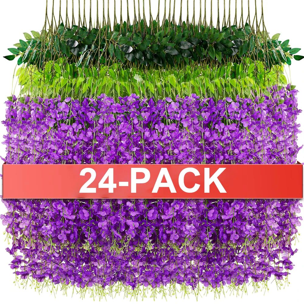 Luxe Cascading Artificial Wisteria Hanging Garland Elegant Fake Vines For Weddings Home Event Dec 10