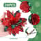 Festive Elegance 12Piece Artificial Poinsettia Christmas Flower Set Glitter ClipOn Ornaments For T 3