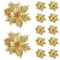 Festive Elegance 12Piece Artificial Poinsettia Christmas Flower Set Glitter ClipOn Ornaments For T 10