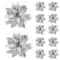 Festive Elegance 12Piece Artificial Poinsettia Christmas Flower Set Glitter ClipOn Ornaments For T 6
