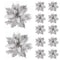 Festive Elegance 12Piece Artificial Poinsettia Christmas Flower Set Glitter ClipOn Ornaments For T 6