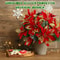 Festive Poinsettia Glitter Flower Bouquet Premium Artificial Christmas Flowers For Holiday Home T 2