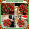 Festive Poinsettia Glitter Flower Bouquet Premium Artificial Christmas Flowers For Holiday Home T 4