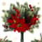 Festive Poinsettia Pine Holiday Floral Decor Set Premium Table Centerpiece For Christmas Parties 0