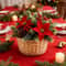 Festive Poinsettia Pine Holiday Floral Decor Set Premium Table Centerpiece For Christmas Parties 1