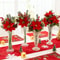 Festive Poinsettia Pine Holiday Floral Decor Set Premium Table Centerpiece For Christmas Parties 4
