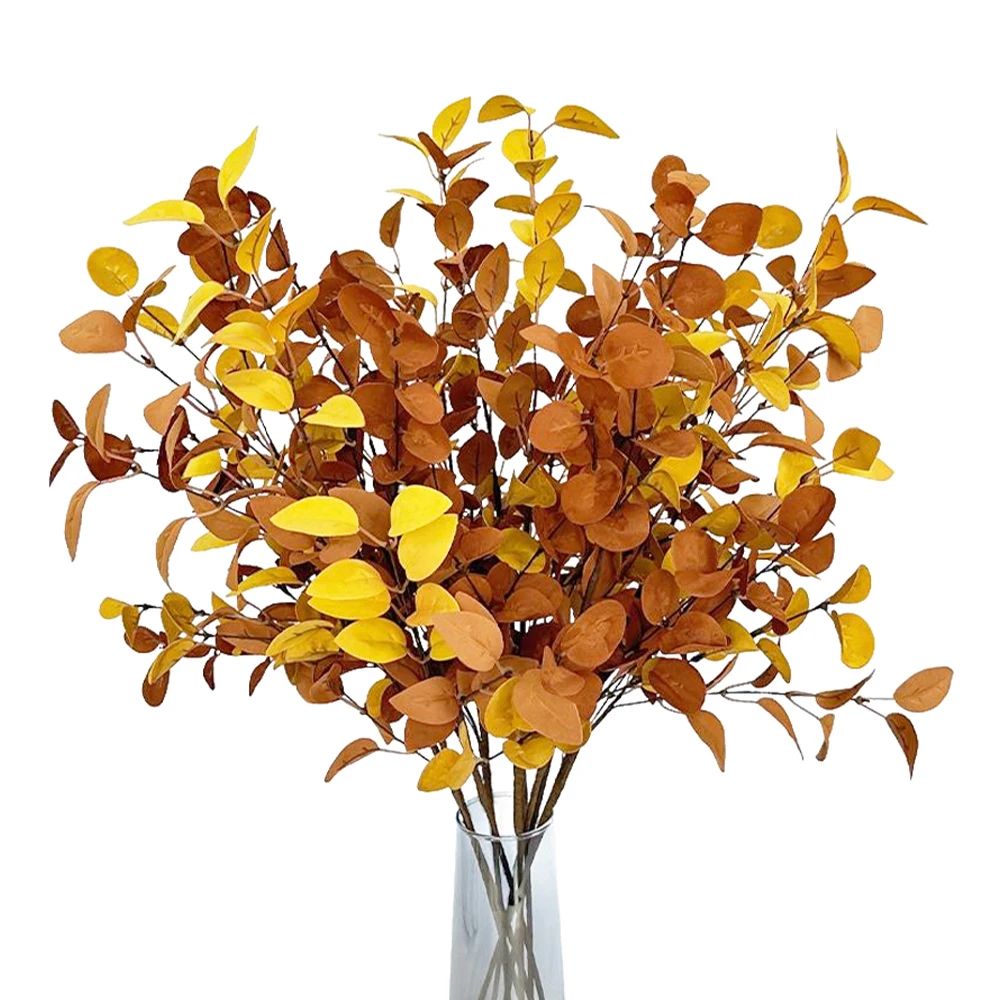 Autumn Eucalyptus Artificial Branch Set Realistic Fall Home Decor Stems For Tables Walls 1
