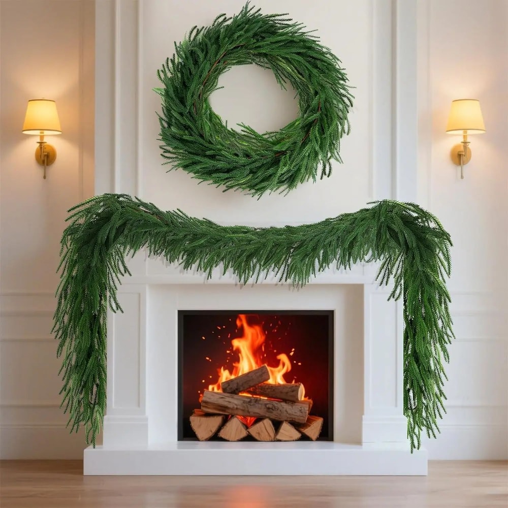 Premium Faux Cedar Christmas Garland For Mantels Staircases Holiday Displays 0