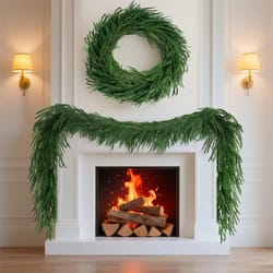 premium faux cedar christmas garland for mantels, staircases & holiday displays