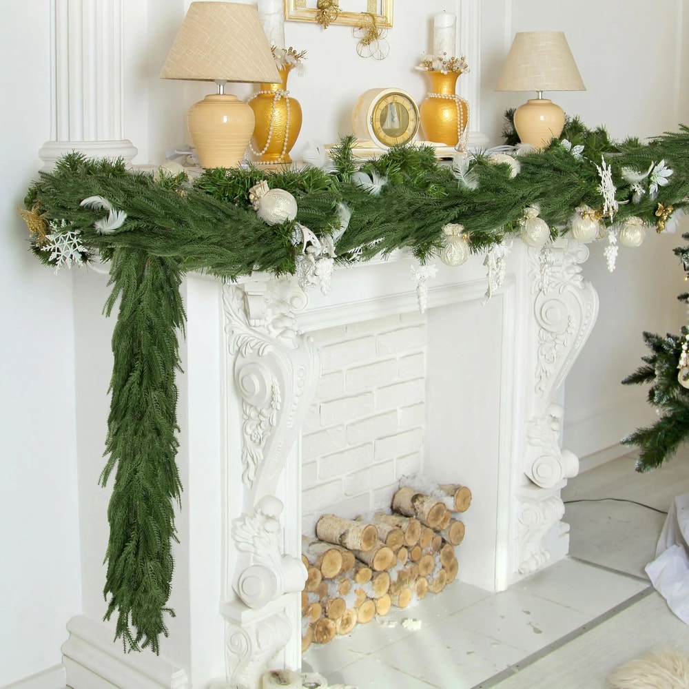 Premium Faux Cedar Christmas Garland For Mantels Staircases Holiday Displays 2