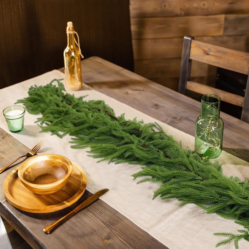 Premium Faux Cedar Christmas Garland For Mantels Staircases Holiday Displays 3