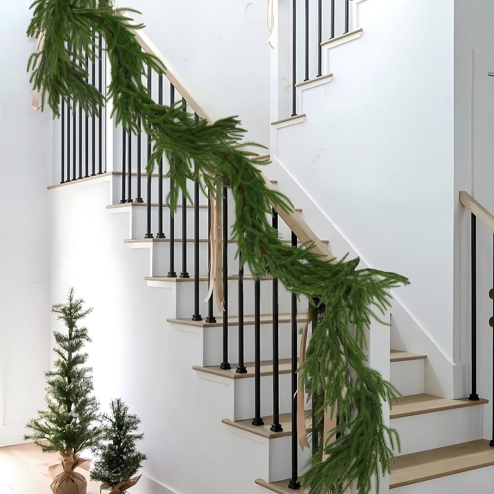 Premium Faux Cedar Christmas Garland For Mantels Staircases Holiday Displays 5