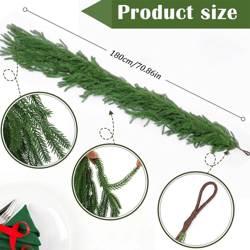 Premium Faux Cedar Christmas Garland For Mantels Staircases Holiday Displays 1