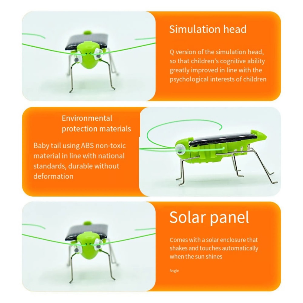 SolarPowered Grasshopper Motion Toy Educational Solar Powered Toy For Kids Interactive Insect Toy 1