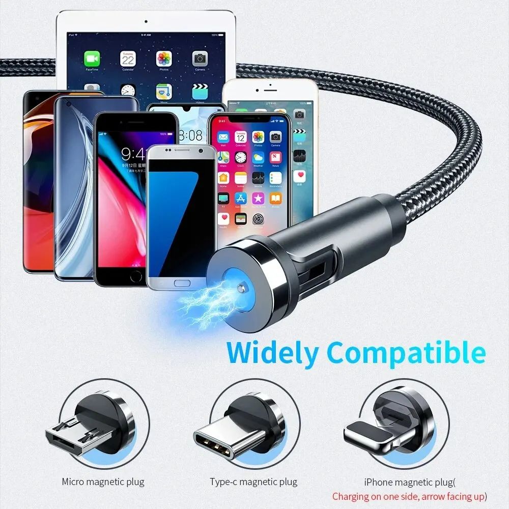 540 Magnetic FastCharge 3in1 Rotating Data Cable 5
