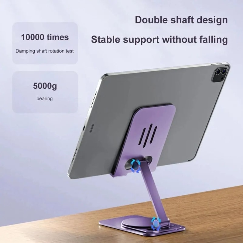 360 Rotating Foldable Phone Tablet Stand Adjustable Lazy Desk Holder For Mobile Devices 2