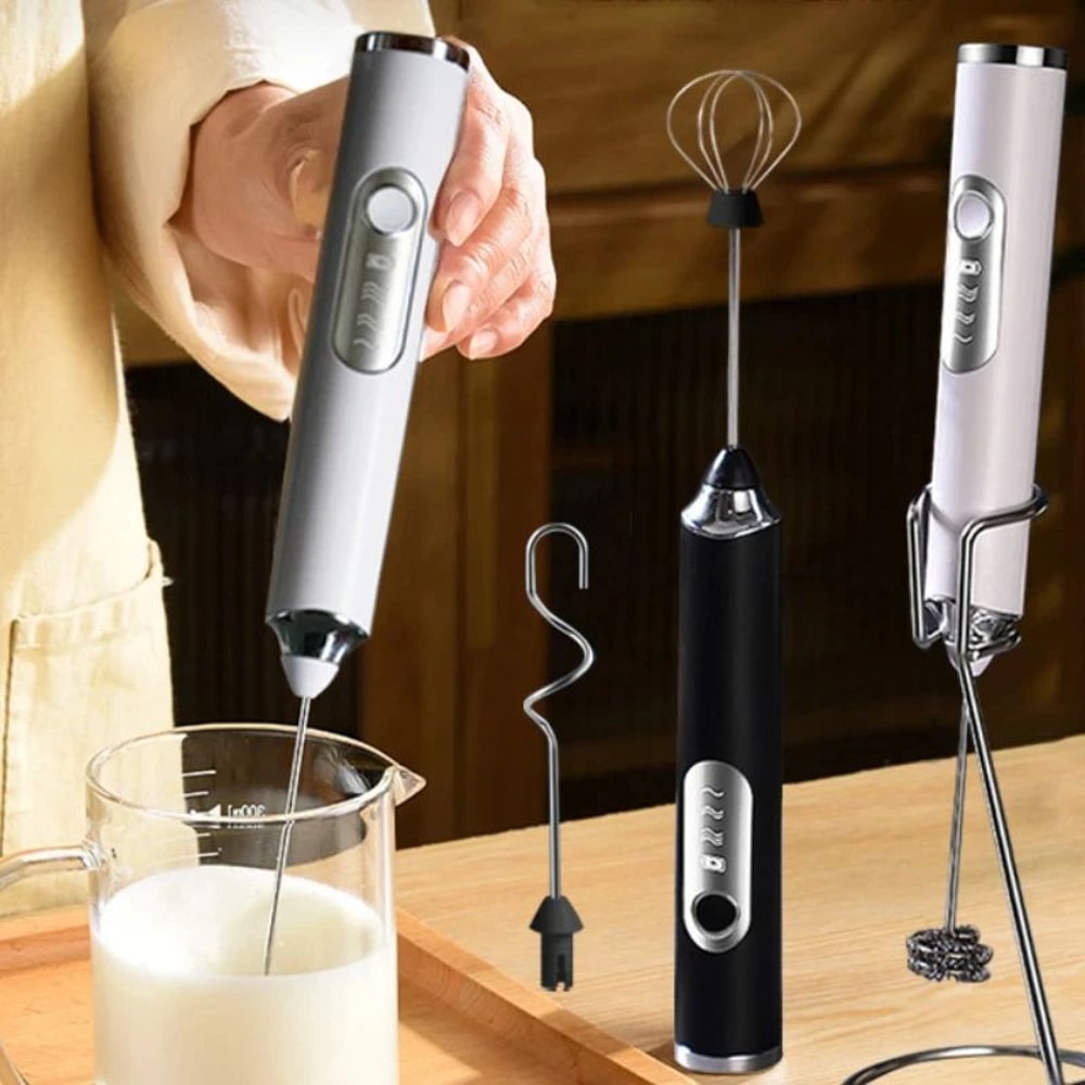 Rechargeable Handheld Milk Frother Mini Whisk With TripleSpeed Control 1