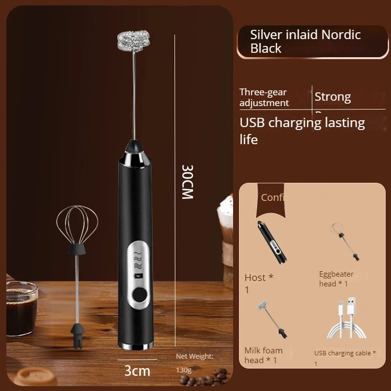 Rechargeable Handheld Milk Frother Mini Whisk With TripleSpeed Control 7