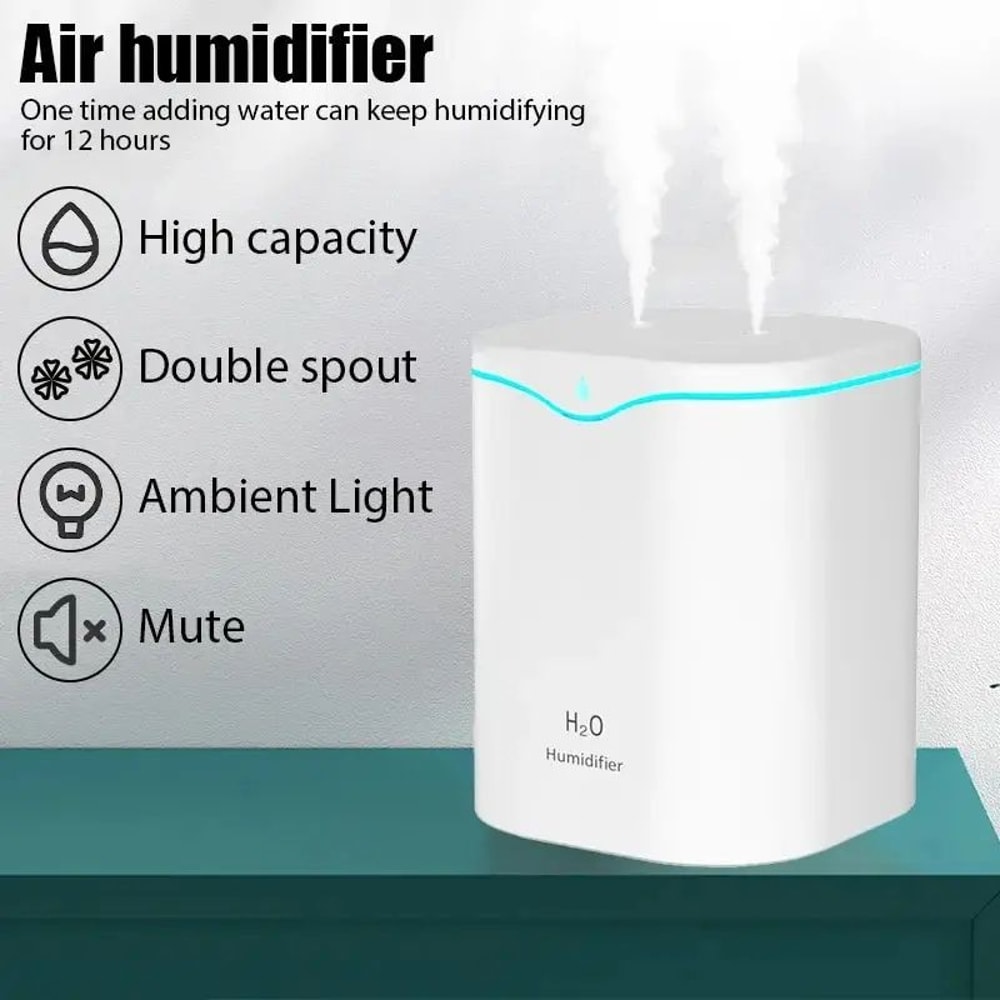 Large Capacity USB Humidifier 2L Silent Dual Spray Air Purifier For Bedroom Office 3