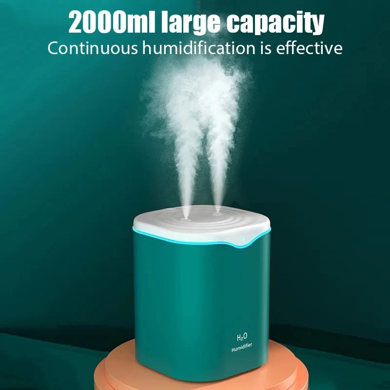 Large Capacity USB Humidifier 2L Silent Dual Spray Air Purifier For Bedroom Office 4