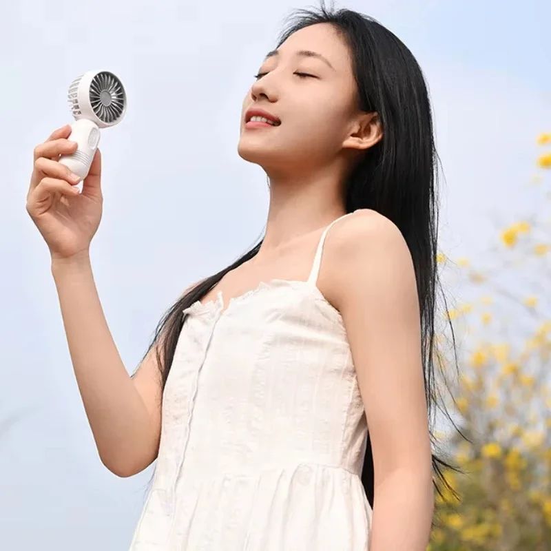 Mini Handheld USB Rechargeable Fan With 3Speed Strong Wind For Travel Desk Outdoor Use 3