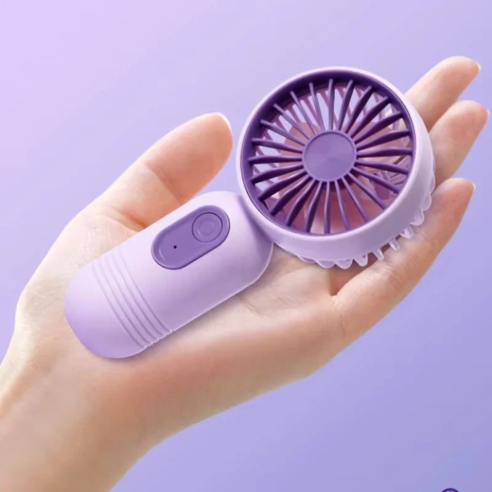 Mini Handheld USB Rechargeable Fan With 3Speed Strong Wind For Travel Desk Outdoor Use 4