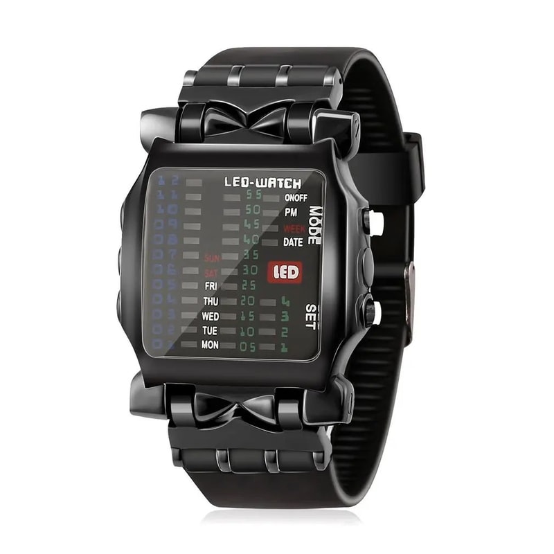 Crab Binary LED Watch For Men Creative Waterproof Digital Timepiece 6