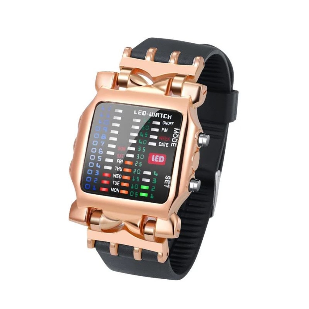 Crab Binary LED Watch For Men Creative Waterproof Digital Timepiece 8