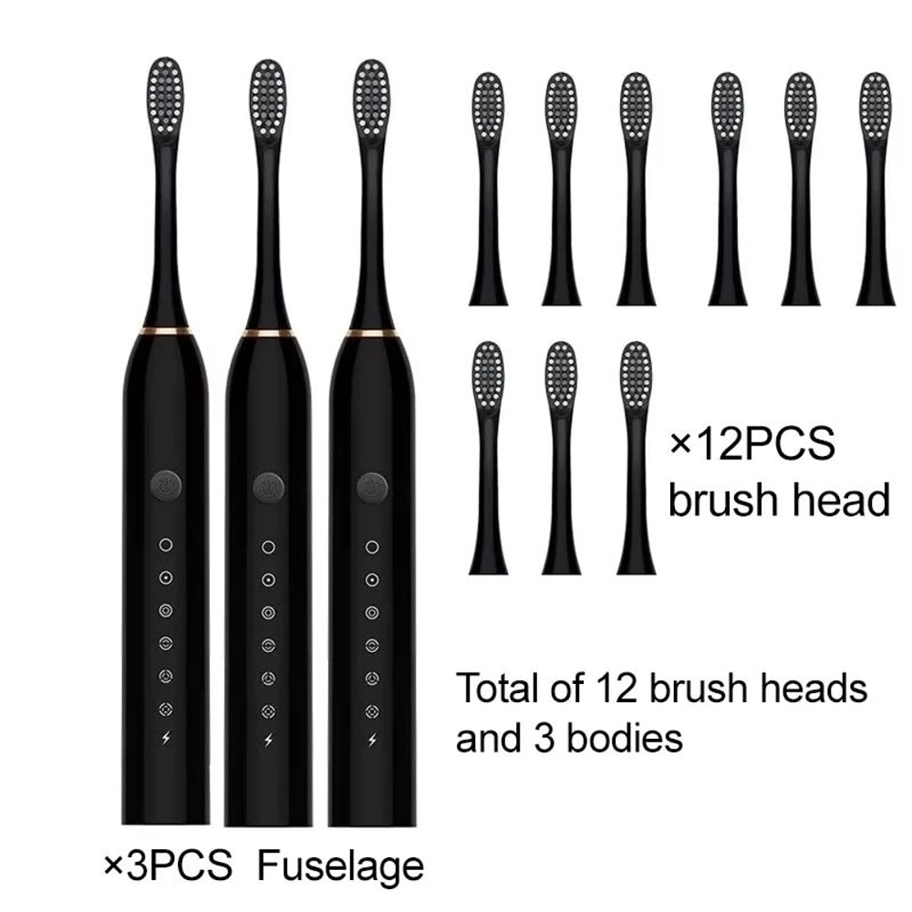 Ultrasonic Electric Toothbrush With 6 Cleaning Modes USB Rechargeable Waterproof 9