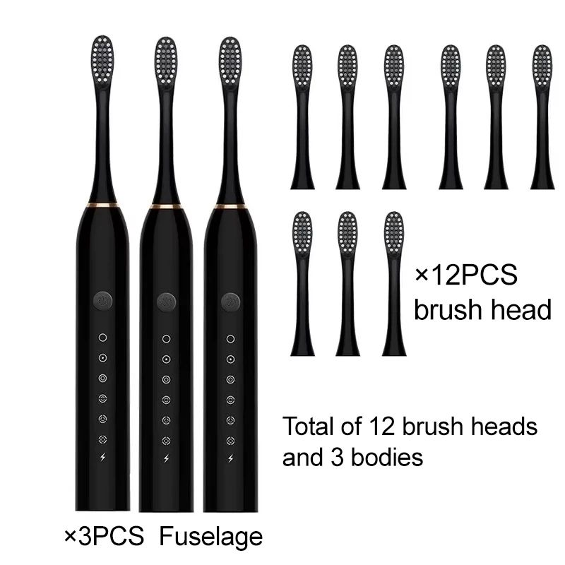 Ultrasonic Electric Toothbrush With 6 Cleaning Modes USB Rechargeable Waterproof 9