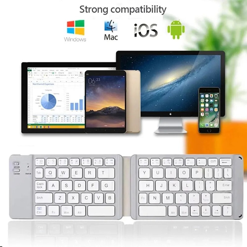 TriFold Pro Bluetooth Keyboard For IPad Tablet Phone 3