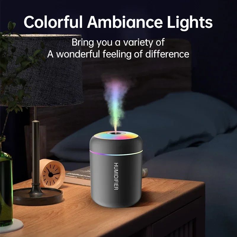 Mini Air Humidifier USB Aromatherapy Diffuser With LED Night Light 180ml Quiet Mist For Home Offi 1
