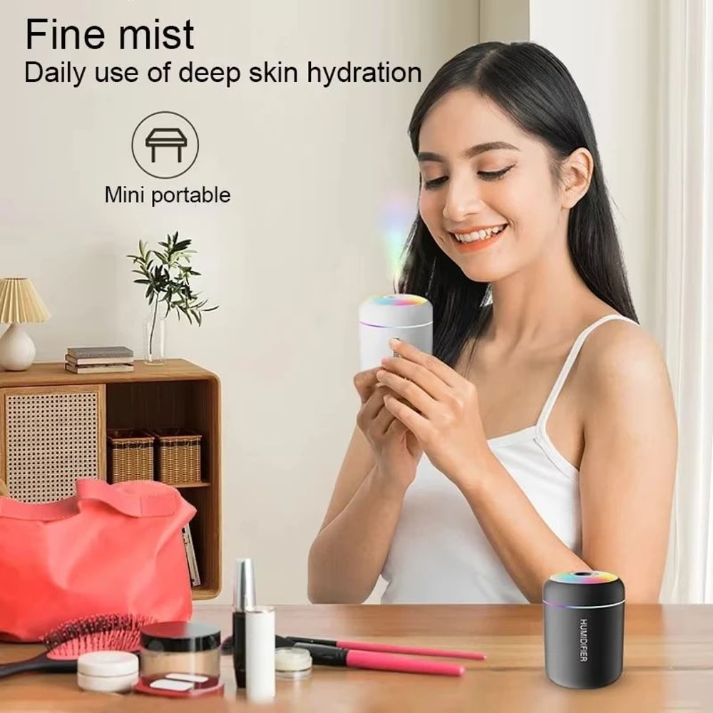 Mini Air Humidifier USB Aromatherapy Diffuser With LED Night Light 180ml Quiet Mist For Home Offi 4