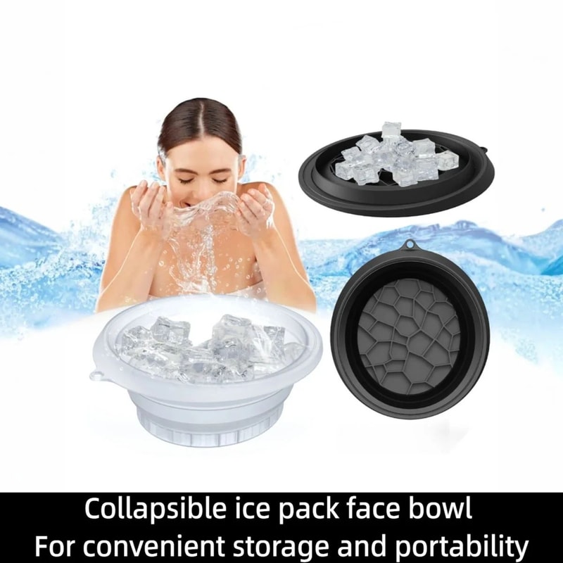 Silicone Foldable Face Ice Bath Bowl Reusable Cold Plunge Facial Ice Tool For Skin Tightening Glo 4
