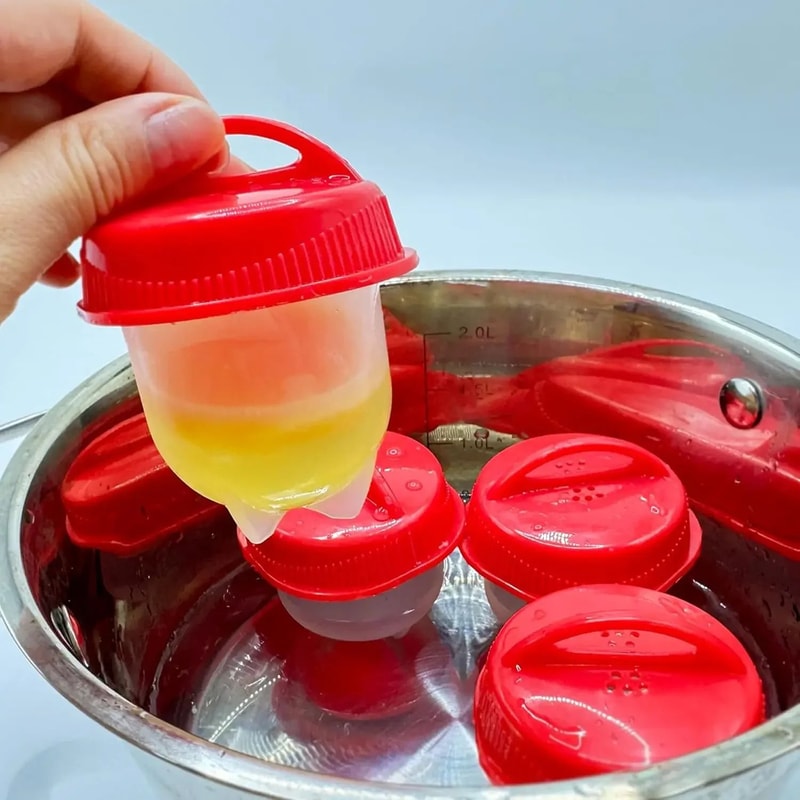 Silicone Egg Poacher Cups Set NonStick Breakfast Egg Cooker For Fast Easy Eggs 3