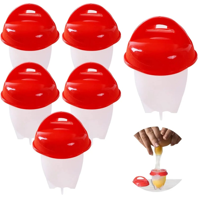 Silicone Egg Poacher Cups Set NonStick Breakfast Egg Cooker For Fast Easy Eggs 5