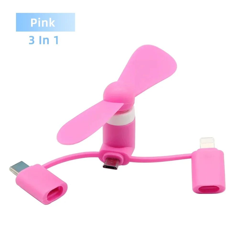 3in1 USB Mini Cooling Fan For Phones Laptops Power Banks 9