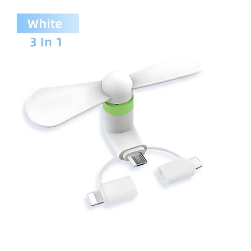 3in1 USB Mini Cooling Fan For Phones Laptops Power Banks 10