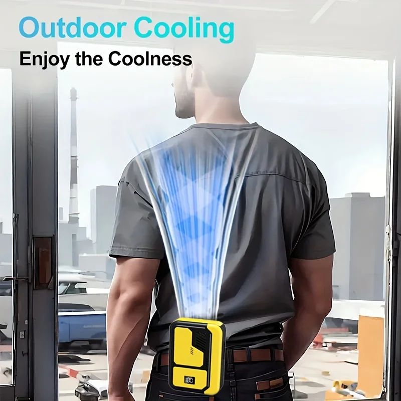2025 Portable Neck Waist Fan With LED Display Rechargeable HandsFree Cooling For Outdoor Use 1